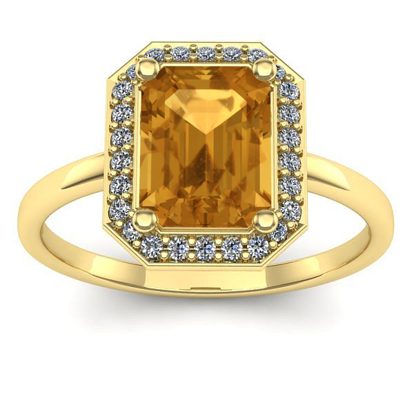 Inel de logodna cu citrin dreptunghiular