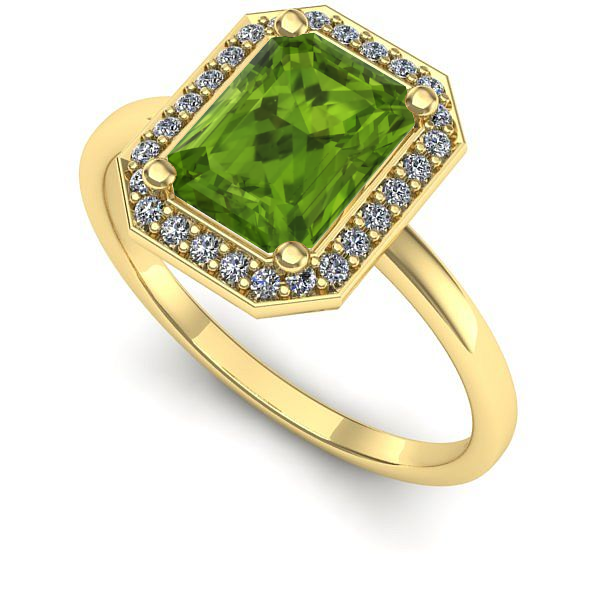 Inel de logodna din aur galben cu peridot