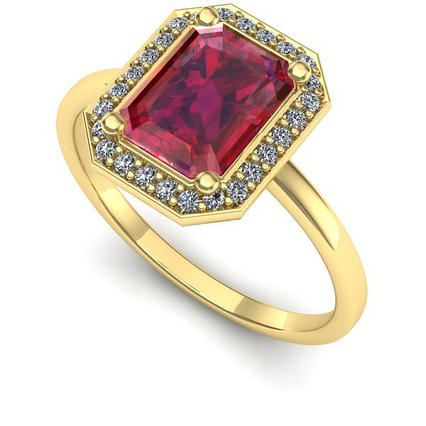 Inel din aur galben cu rubin