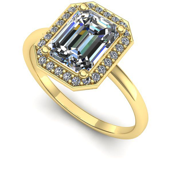 Inel logodna din aur galben cu diamant de laborator