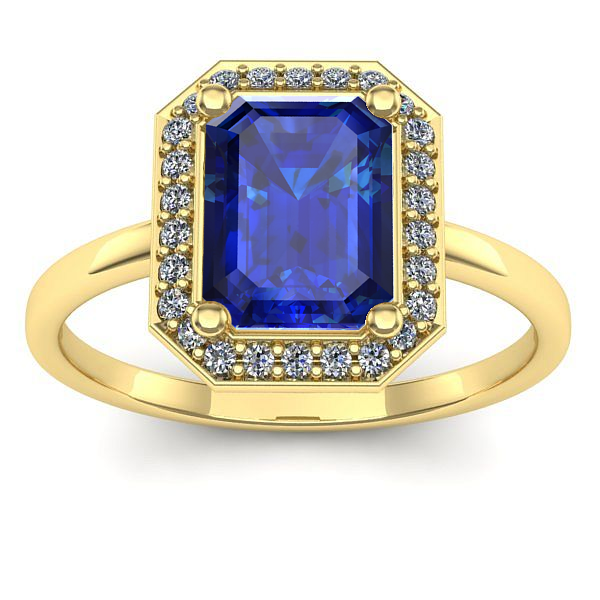 Inel cu safir dreptunghiular