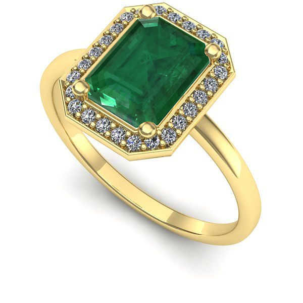 Inel din aur galben cu smarald