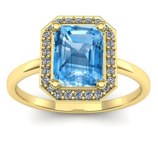 Inel de logodna cu topaz blue dreptunghiular