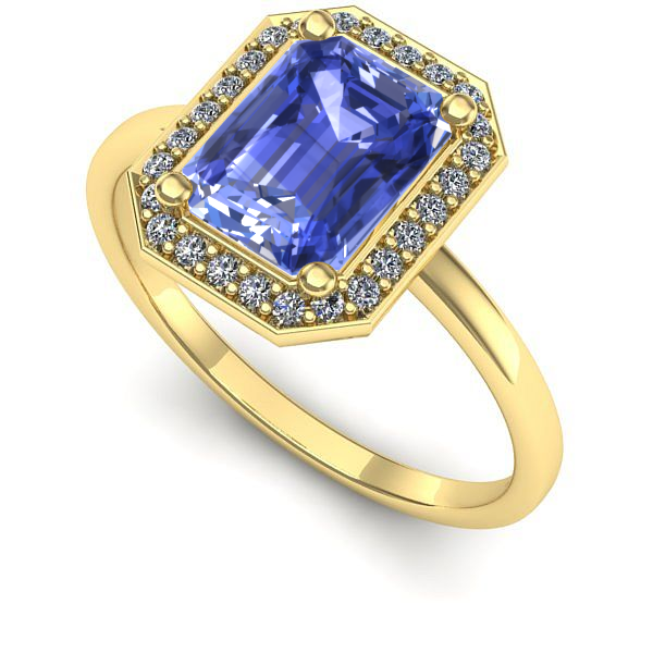 Inel din aur galben cu tanzanit