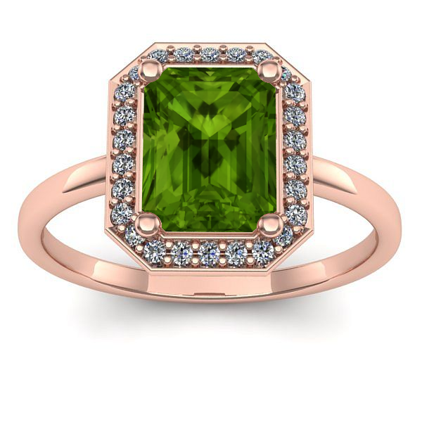 Inel logodna cu peridot dreptunghiular