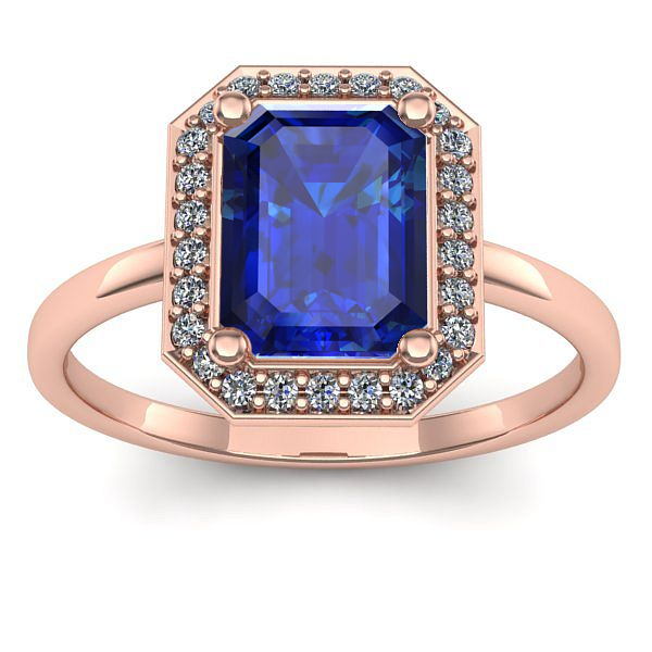 Inel de logodna cu safir dreptunghiular