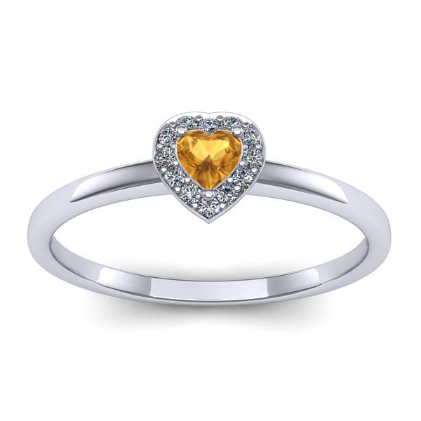 Inel logodna cu citrin inima