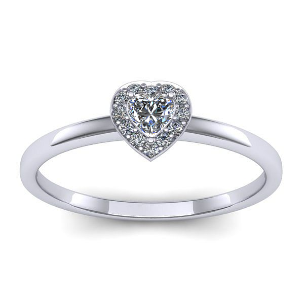Inel logodna cu diamant inima