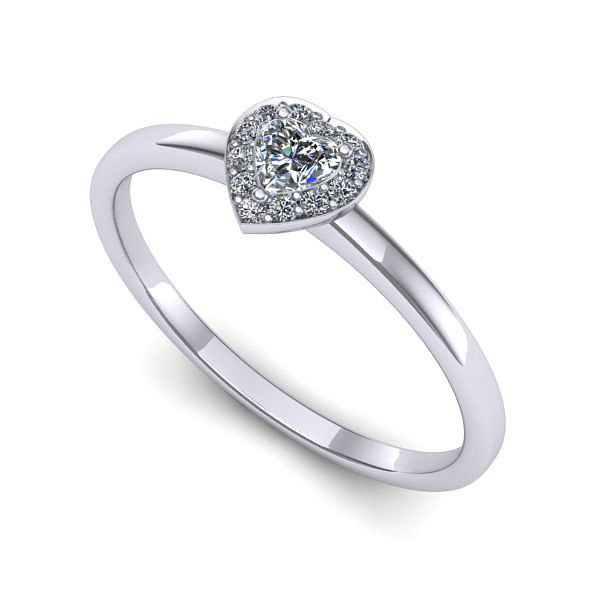 Inel de logodna din aur alb cu diamant