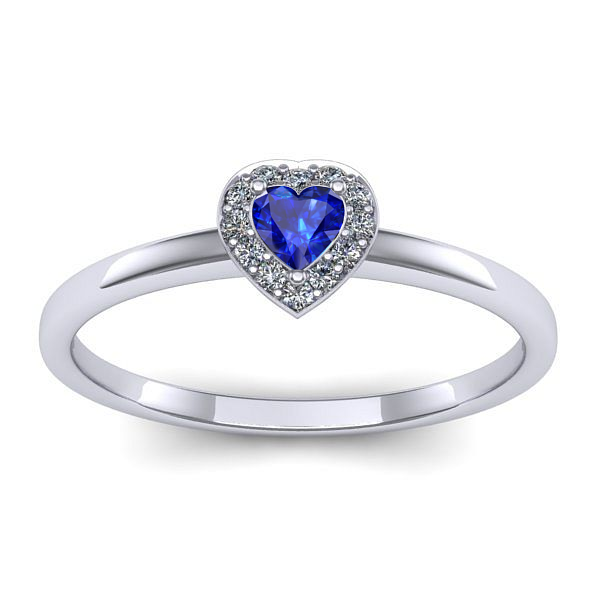Inel logodna cu safir inima