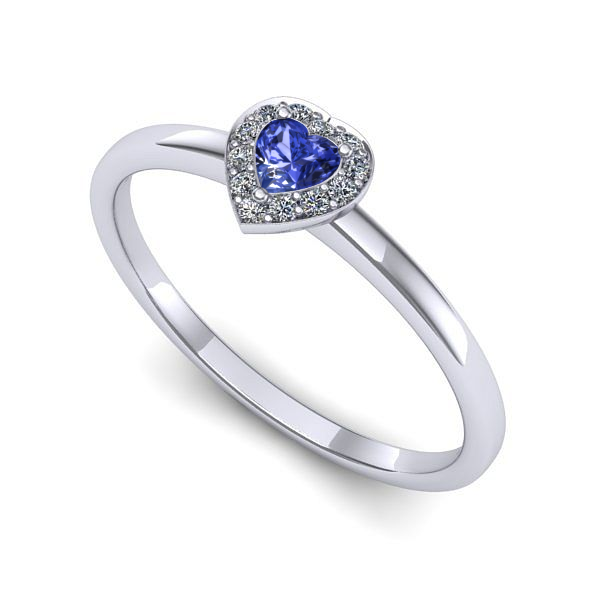 Inel din aur alb cu tanzanit