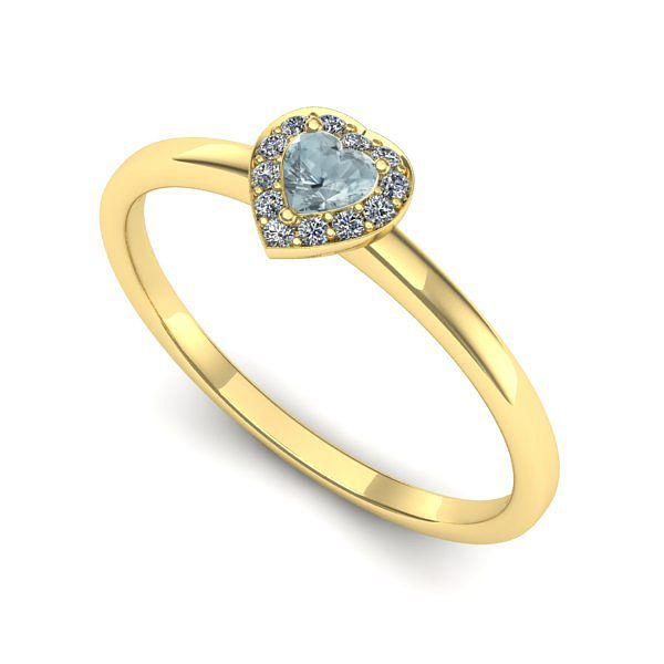 Inel din aur galben cu aquamarin