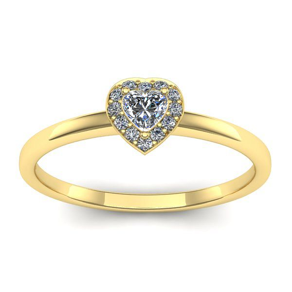 Inel logodna cu safir alb inima