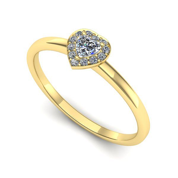 Inel logodna din aur galben cu safir alb