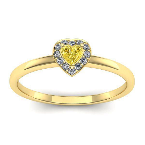 Inel de logodna cu safir galben inima