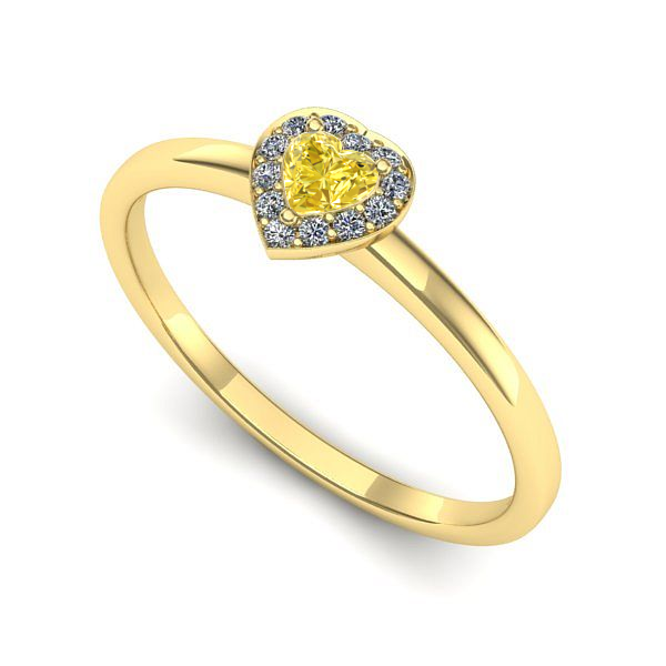 Inel din aur galben cu safir galben