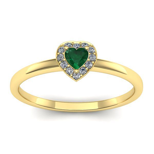 Inel logodna cu smarald inima