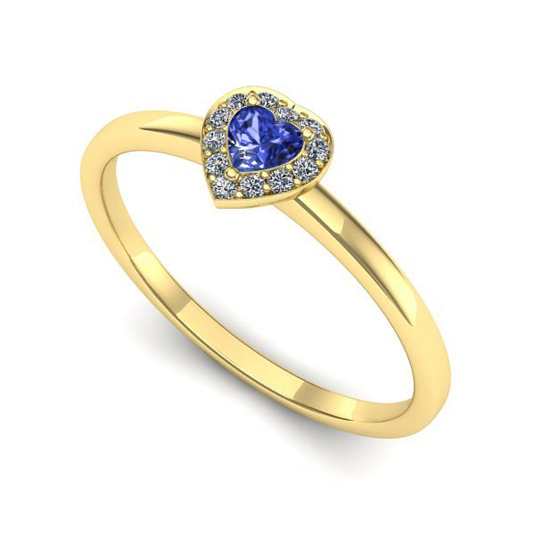Inel logodna din aur galben cu tanzanit