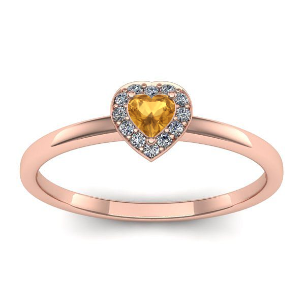 Inel de logodna cu citrin inima