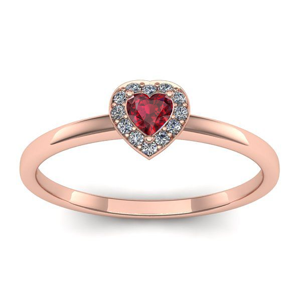 Inel logodna cu rubin inima