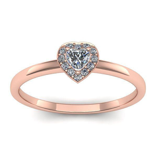 Inel de logodna cu safir alb inima