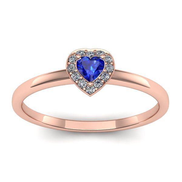 Inel logodna cu safir inima