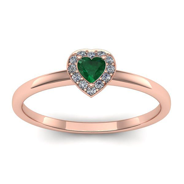Inel de logodna cu smarald inima