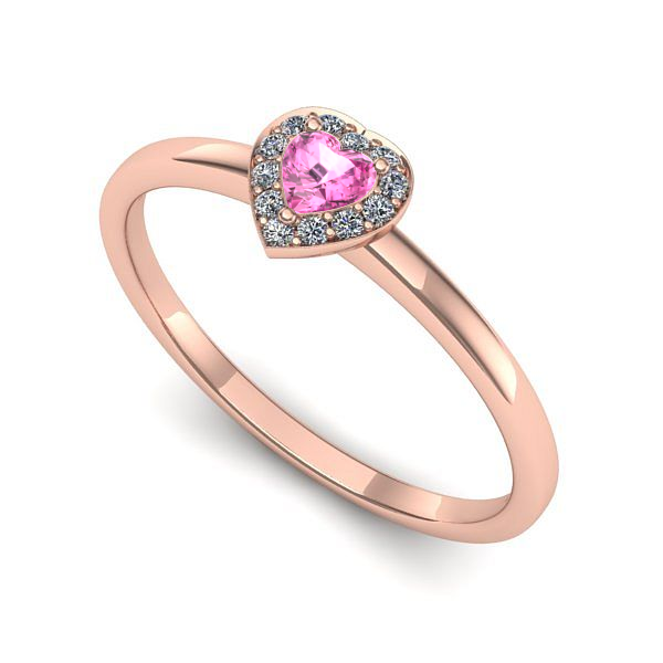 Inel din aur roz cu safir roz