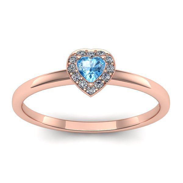 Inel logodna cu topaz blue inima