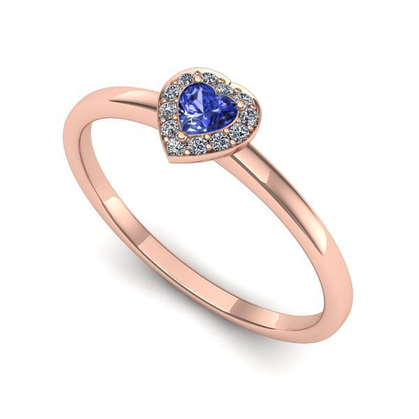 Inel din aur roz cu tanzanit