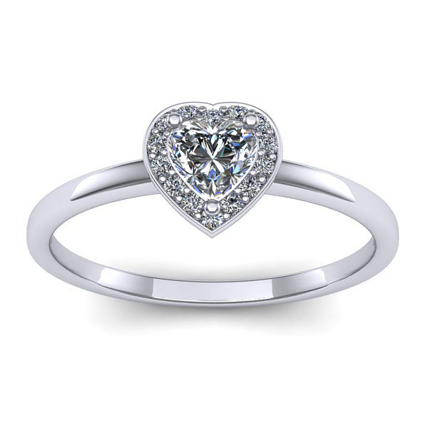 Inel cu diamant inima