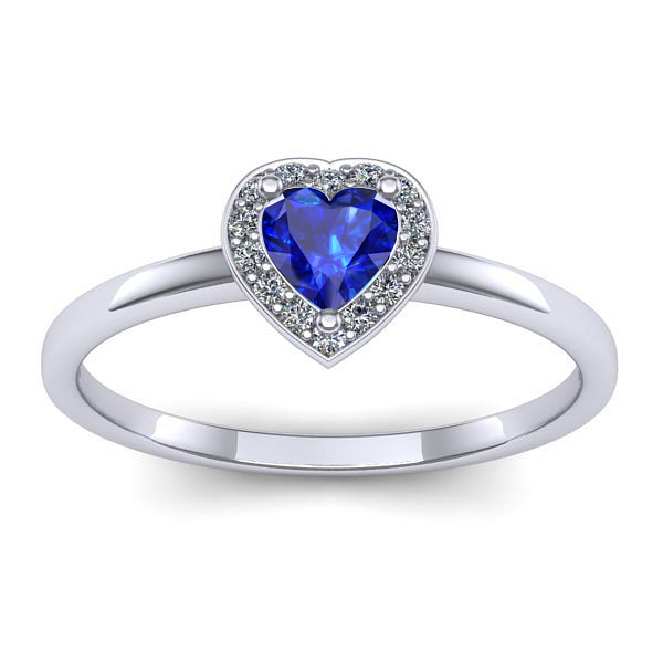 Inel logodna cu safir inima