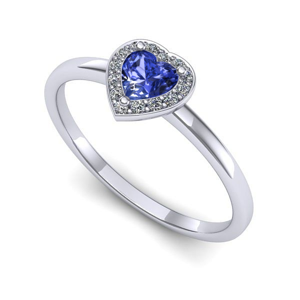 Inel din aur alb cu tanzanit