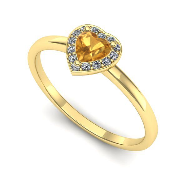 Inel din aur galben cu citrin