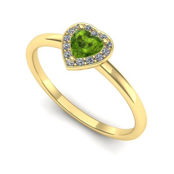 Inel din aur galben cu peridot