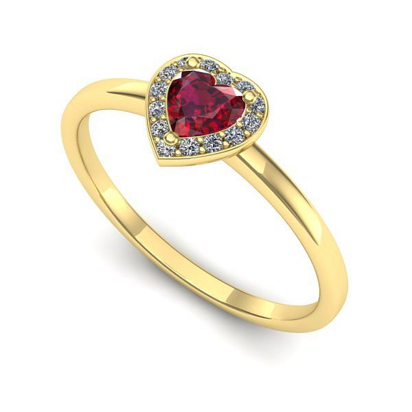 Inel din aur galben cu rubin