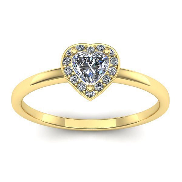 Inel cu safir alb inima