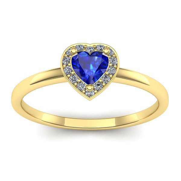 Inel cu safir inima