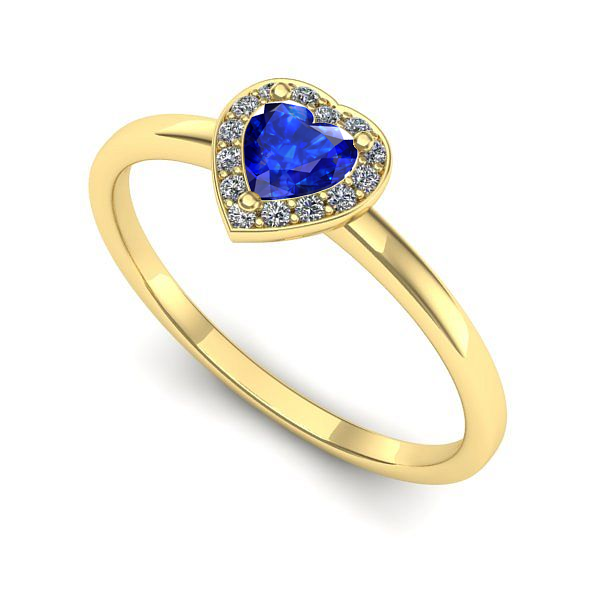 Inel de logodna din aur galben cu safir