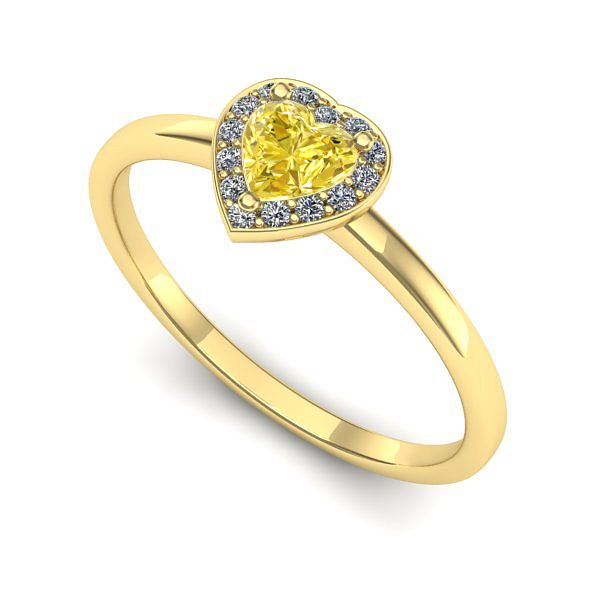 Inel logodna din aur galben cu safir galben