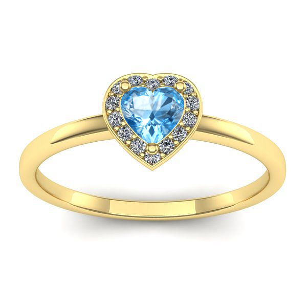 Inel logodna cu topaz blue inima