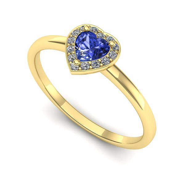 Inel logodna din aur galben cu tanzanit