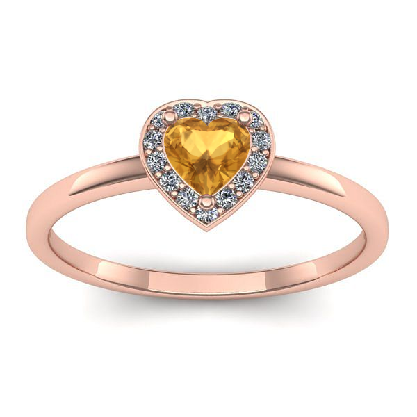 Inel de logodna cu citrin inima