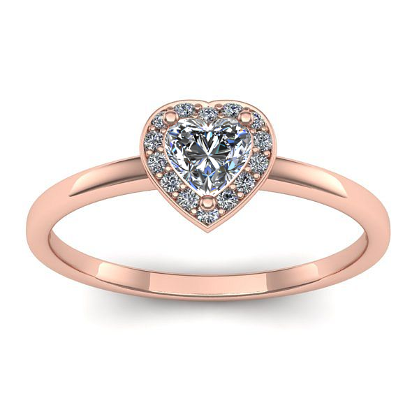 Inel logodna cu diamant inima