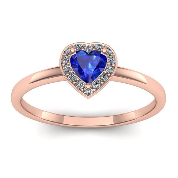 Inel cu safir inima