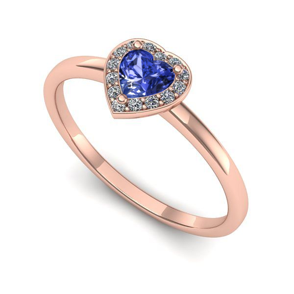 Inel din aur roz cu tanzanit