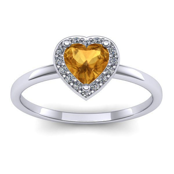 Inel logodna cu citrin inima
