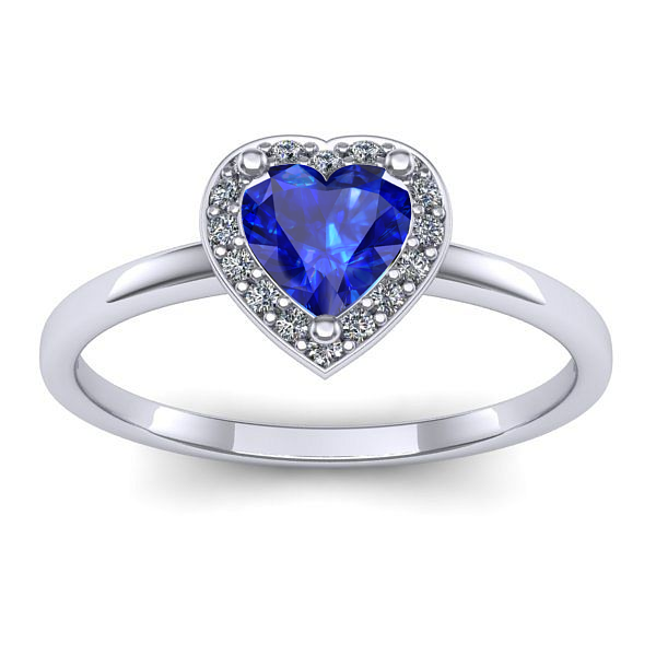 Inel cu safir inima