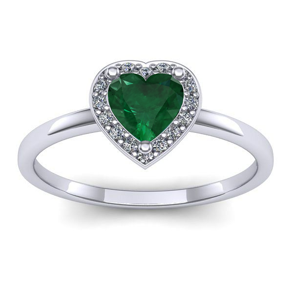 Inel cu smarald inima