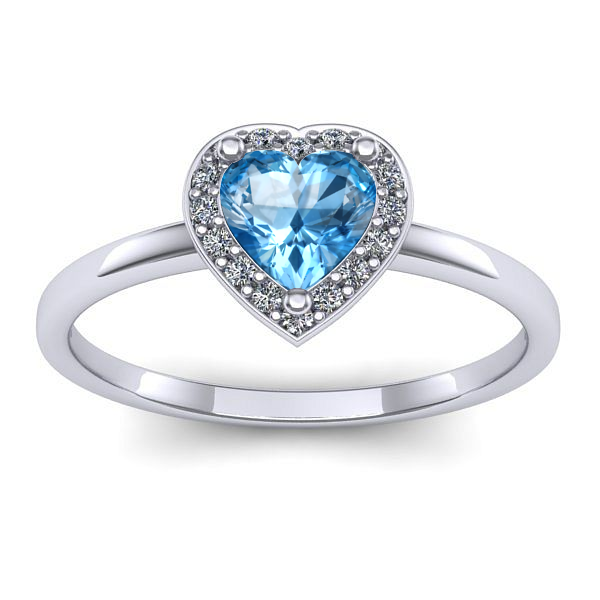 Inel cu topaz blue inima